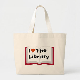 I Love The Library Large Tote Bag