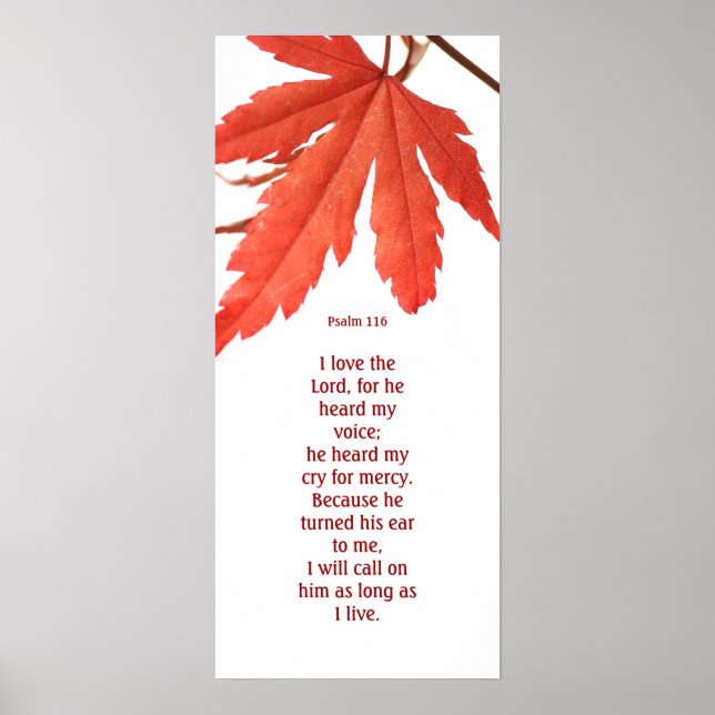I love the Lord, red maple wall poster (Front)