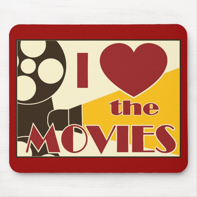 I Love the Movies Mouse Mat (Front)