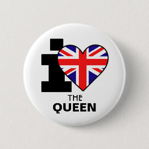 I Love the Queen Button