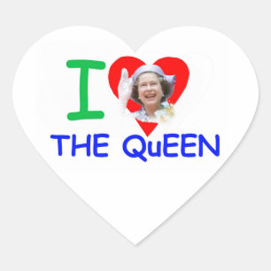 I love the Queen - Queen Elizabeth II Heart Sticker