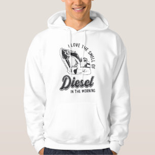 I Love The Smell Excavator Construction Worker Hoodie