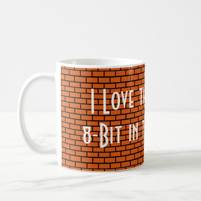 I Love the Smell of 8-Bit in the Morning, Orange Coffee Mug (Left)