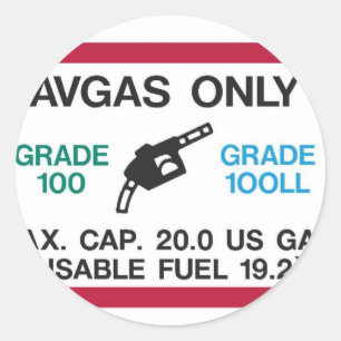 I love the smell of AVGAS in the morning! Classic Round Sticker