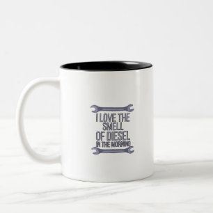 I Love The Smell of Diesel in The Morning Two-Tone Coffee Mug