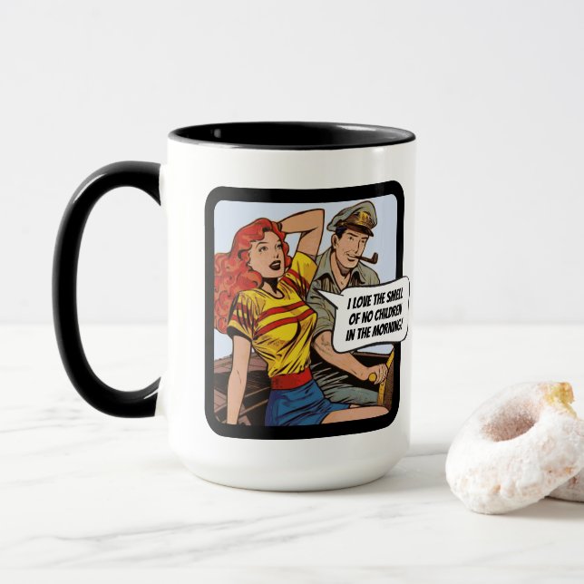 I love the smell of no children in the morning!  mug (With Donut)
