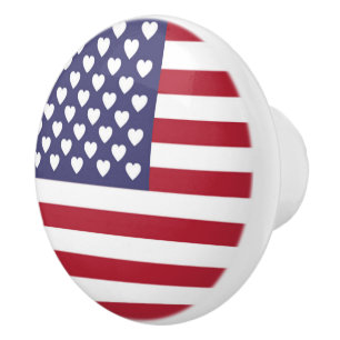 I LOVE THE UNITED STATES OF AMERICA  CERAMIC KNOB