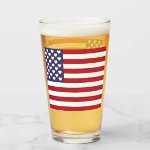I LOVE THE UNITED STATES OF AMERICA GLASS