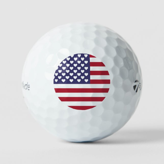 I LOVE THE UNITED STATES OF AMERICA  GOLF BALLS (Front)