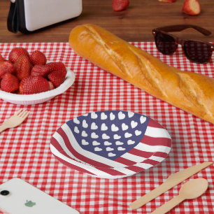 I LOVE THE UNITED STATES OF AMERICA PAPER PLATE