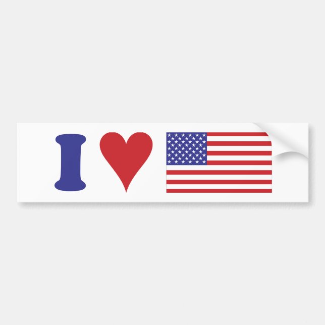 I Love the USA Bumper Sticker (Front)