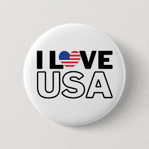 I LOVE THE USA - For real Americans! 6 Cm Round Badge