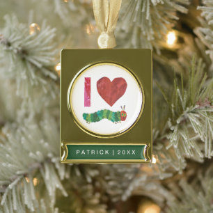 I Love The Very Hungry Caterpillar Gold Plated Banner Ornament