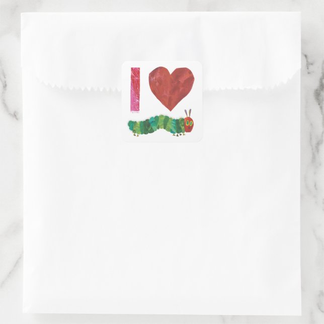 I Love The Very Hungry Caterpillar Square Sticker (Bag)