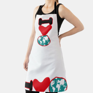 I LOVE THE WORLD BY MASANSER PIXELAT APRON