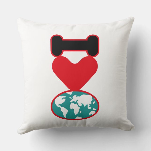 I LOVE THE WORLD BY MASANSER PIXELAT CUSHION (Back)