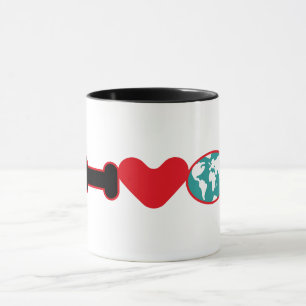 I LOVE THE WORLD BY MASANSER PIXELAT MUG