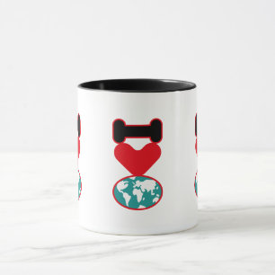 I LOVE THE WORLD BY MASANSER PIXELAT MUG