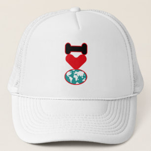 I LOVE THE WORLD BY MASANSER PIXELAT TRUCKER HAT
