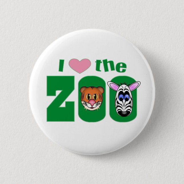 I Love the ZOO 6 Cm Round Badge (Front)