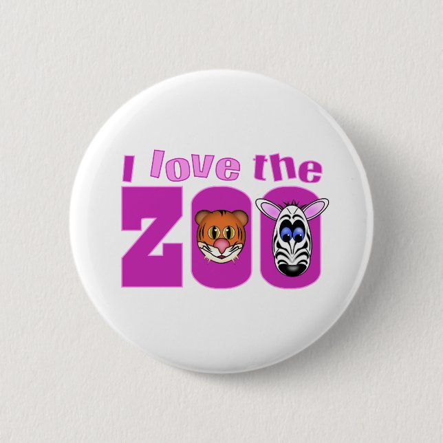 I Love the Zoo 6 Cm Round Badge (Front)