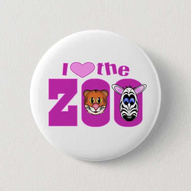 I Love the Zoo 6 Cm Round Badge (Front)
