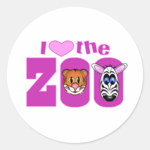 I Love the Zoo Classic Round Sticker