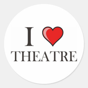 I Love Theatre Classic Round Sticker