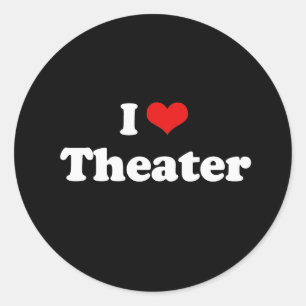 I Love Theatre Tshirt Classic Round Sticker