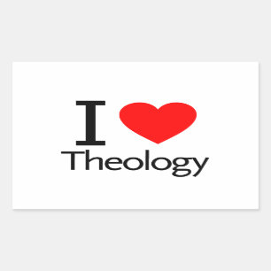 I Love Theology Rectangular Sticker