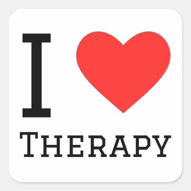 I love therapy  square sticker (Front)