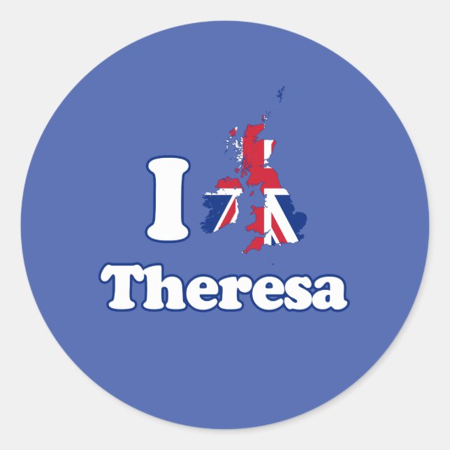 I Love Theresa - GBR -- -  Classic Round Sticker (Front)
