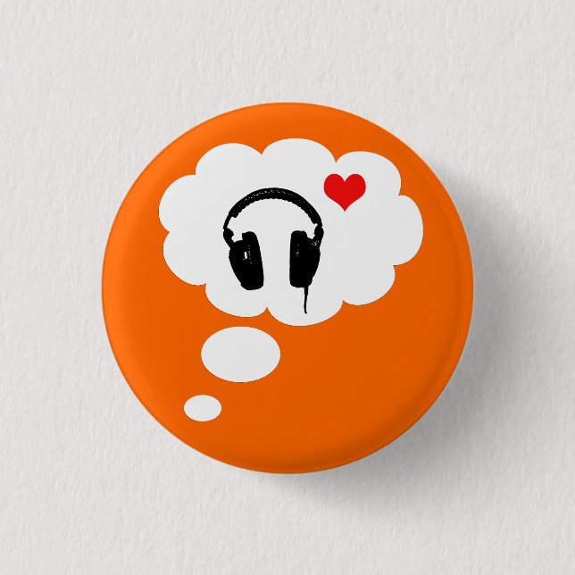 I love thinking about music 3 cm round badge (Front)