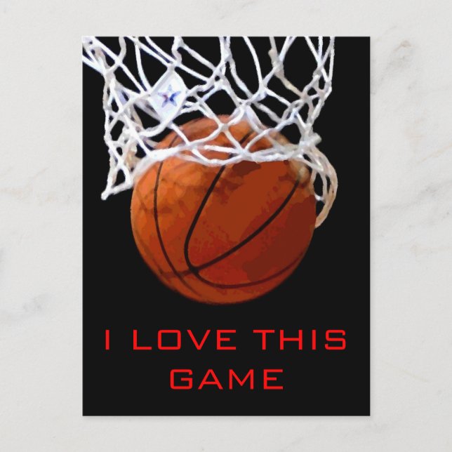 I Love This Game Basketball Motivational Postcard (Front)