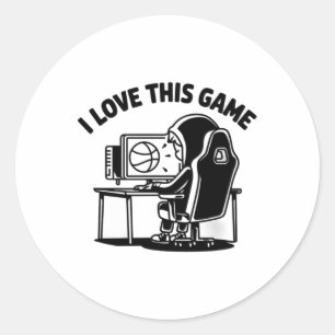 I Love This Game Classic Round Sticker