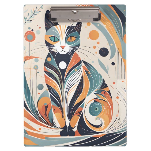 I love this minimalist vector cat art in Scandinav Clipboard (Front)