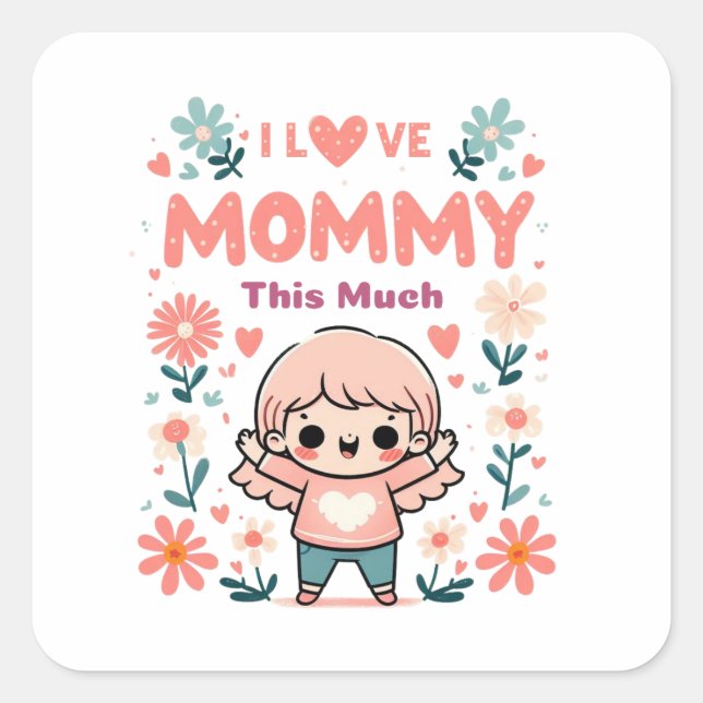 I Love This Mummy So Much Square Sticker (Front)