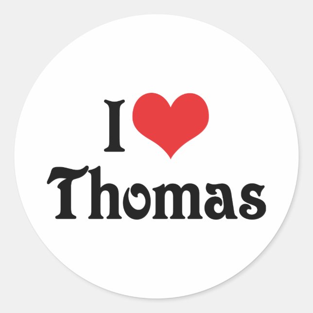 I Love Thomas Classic Round Sticker (Front)