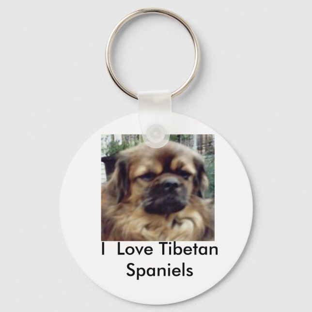 I  Love Tibetan Spaniels Key Ring (Front)