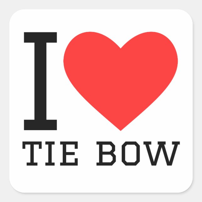 I love tie bow square sticker (Front)