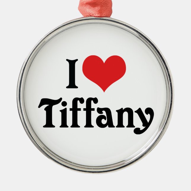 I Love Tiffany Metal Tree Decoration (Front)