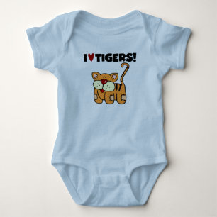 I Love Tigers Baby Bodysuit