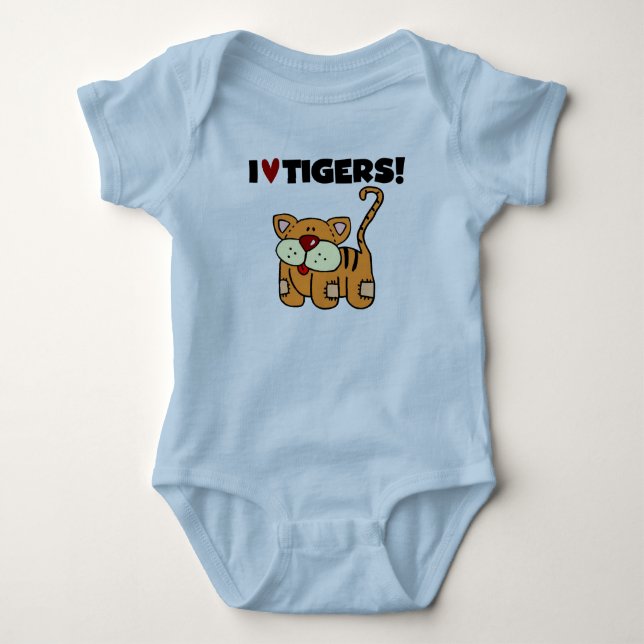 I Love Tigers Baby Bodysuit (Front)