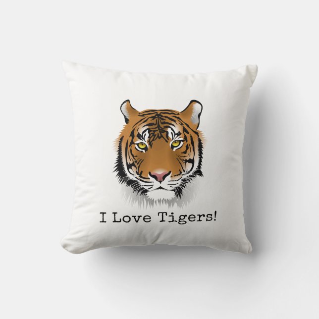 I Love Tigers! Beautiful Cushion (Front)