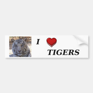 I Love Tigers Bumper Sticker
