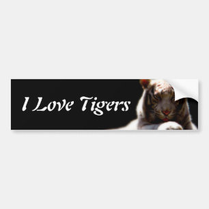 I Love Tigers Bumper Sticker