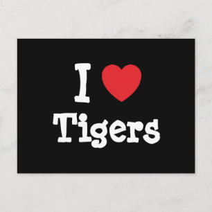I love Tigers heart custom personalised Postcard