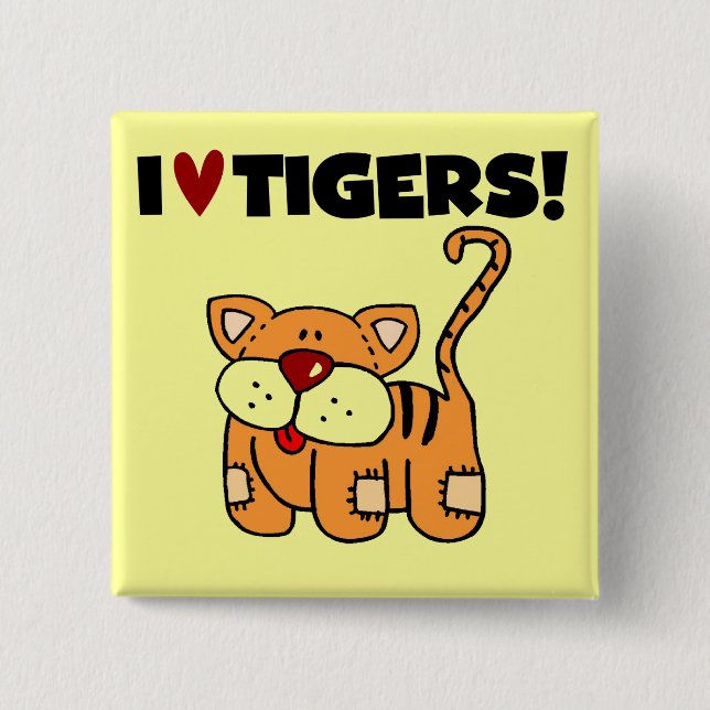 I Love Tigers Tshirts and Gifts 15 Cm Square Badge (Front)