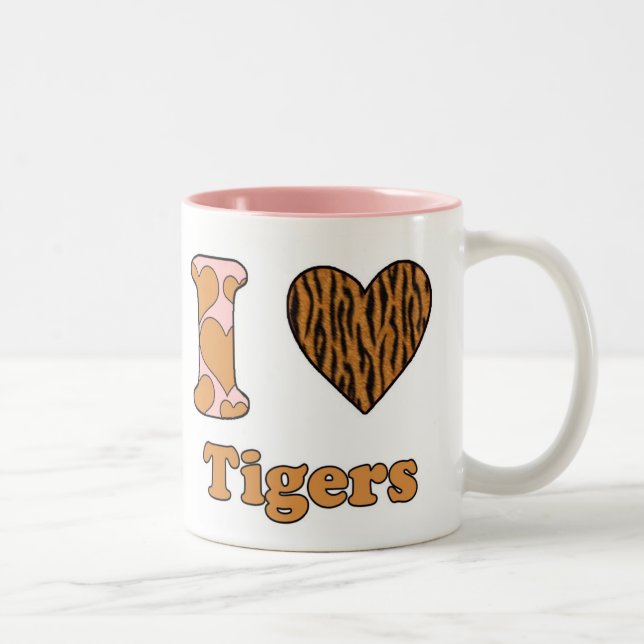 I love tigers Two-Tone coffee mug (Right)