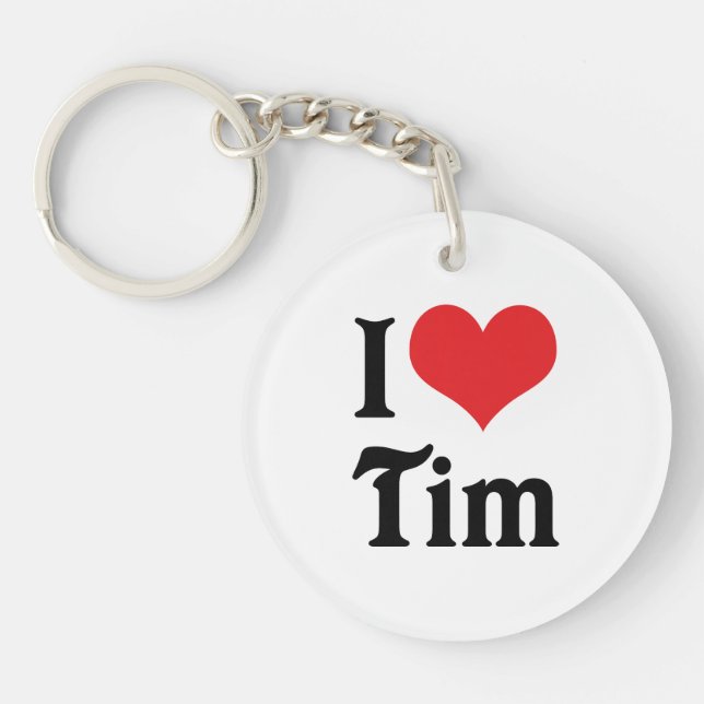 I Love Tim Key Ring (Front)